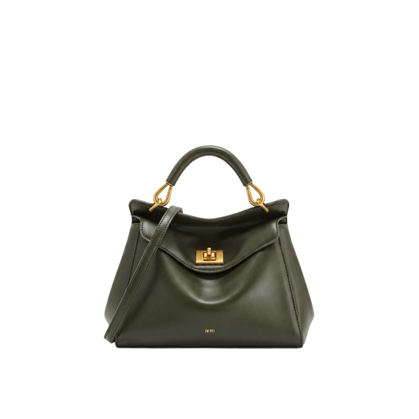 JW PEI Lucia Classic Top Handle Bag in Dark Olive Green