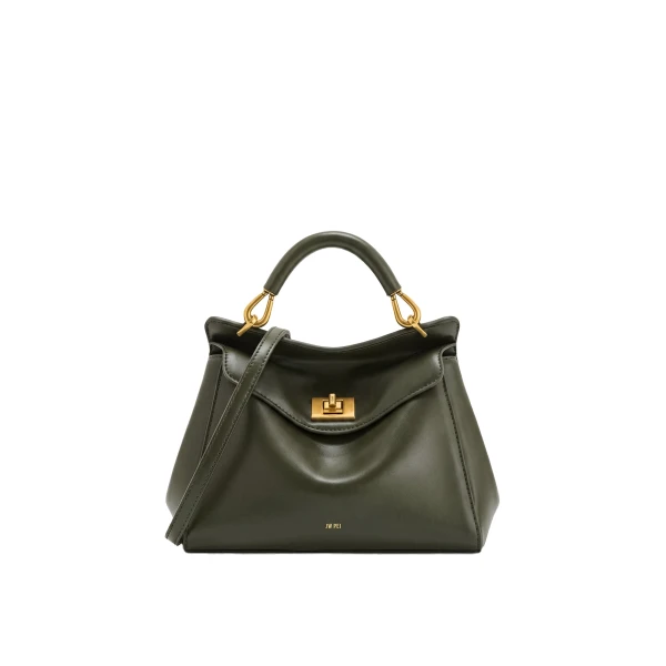 JW PEI Lucia Classic Top Handle Bag in Dark Olive Green