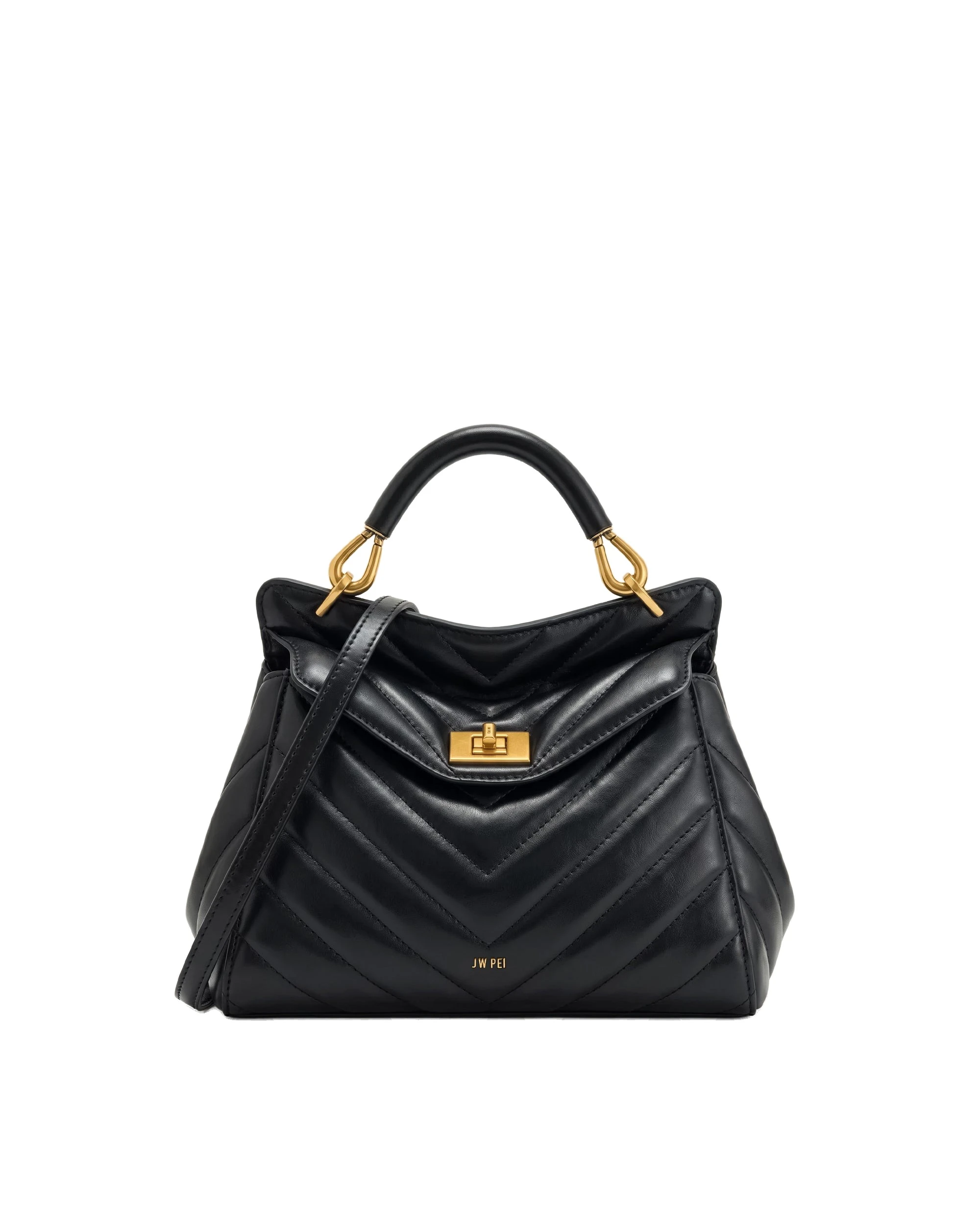 JW PEI Lucia Classic Top Handle Bag in Jet Black | Totes & Top-Handle Bags | Luxury Shoes JW PEI Lucia Classic Top Handle Bag in Jet Black