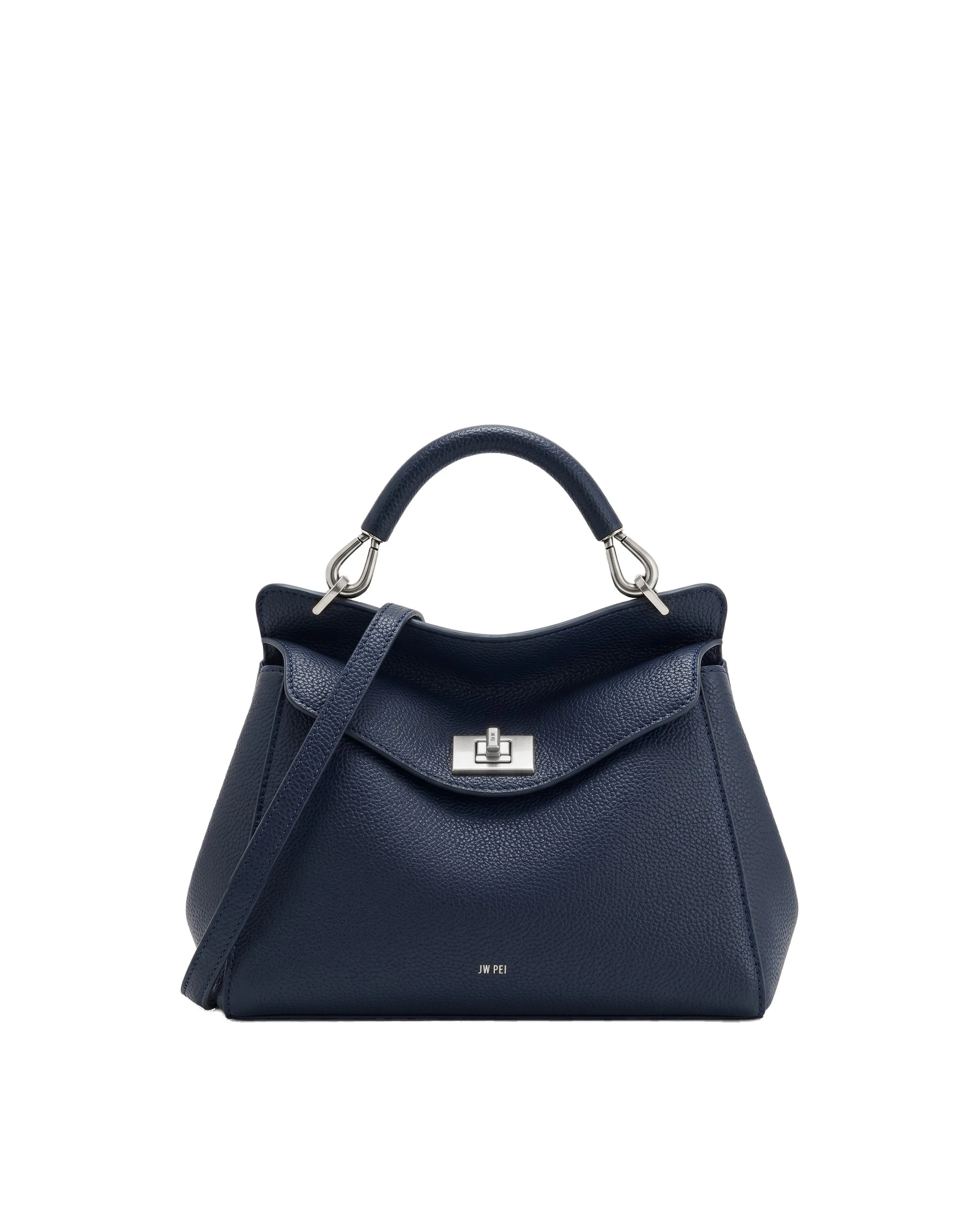JW PEI Lucia Classic Top Handle Bag in Navy Blue | Totes & Top-Handle Bags | Luxury Shoes JW PEI Lucia Classic Top Handle Bag in Navy Blue