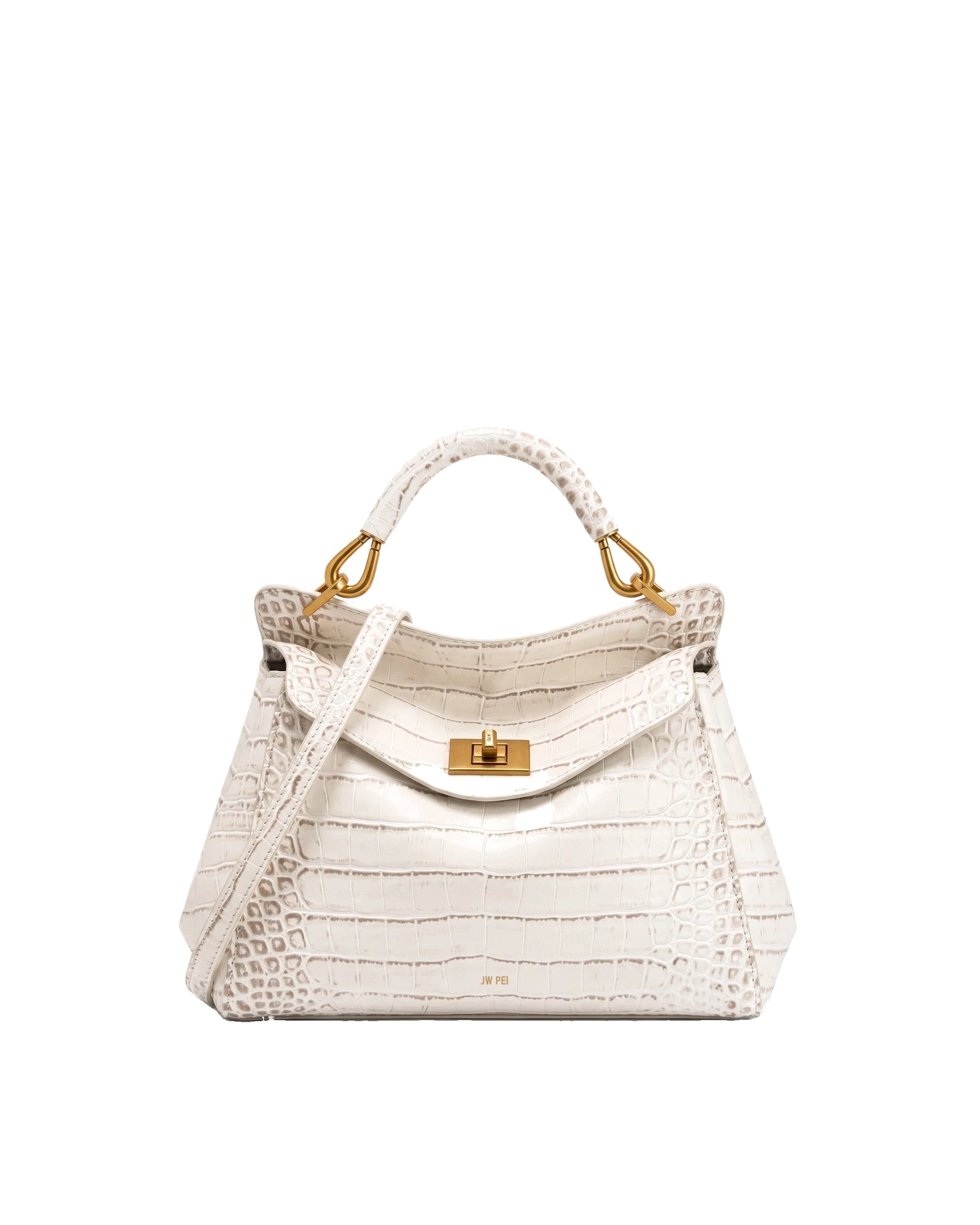 JW PEI Lucia Classic Top Handle Bag in Off White Croc | Totes & Top-Handle Bags | Luxury Shoes JW PEI Lucia Classic Top Handle Bag in Off White Croc