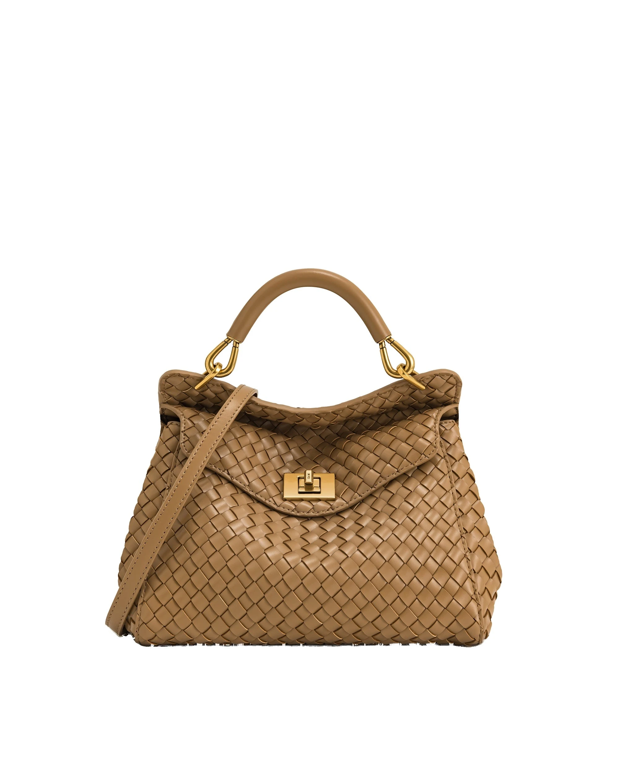 JW PEI Lucia Classic Top Handle Woven Bag in Brown | Totes & Top-Handle Bags | Luxury Shoes JW PEI Lucia Classic Top Handle Woven Bag in Brown