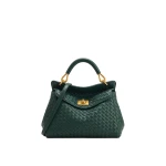 JW PEI Lucia Classic Woven Top Handle Bag in Forest Green