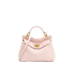 JW PEI Lucia Classic Woven Top Handle Bag in Pink | Totes & Top-Handle Bags | Luxury Shoes JW PEI Lucia Classic Woven Top Handle Bag in Pink
