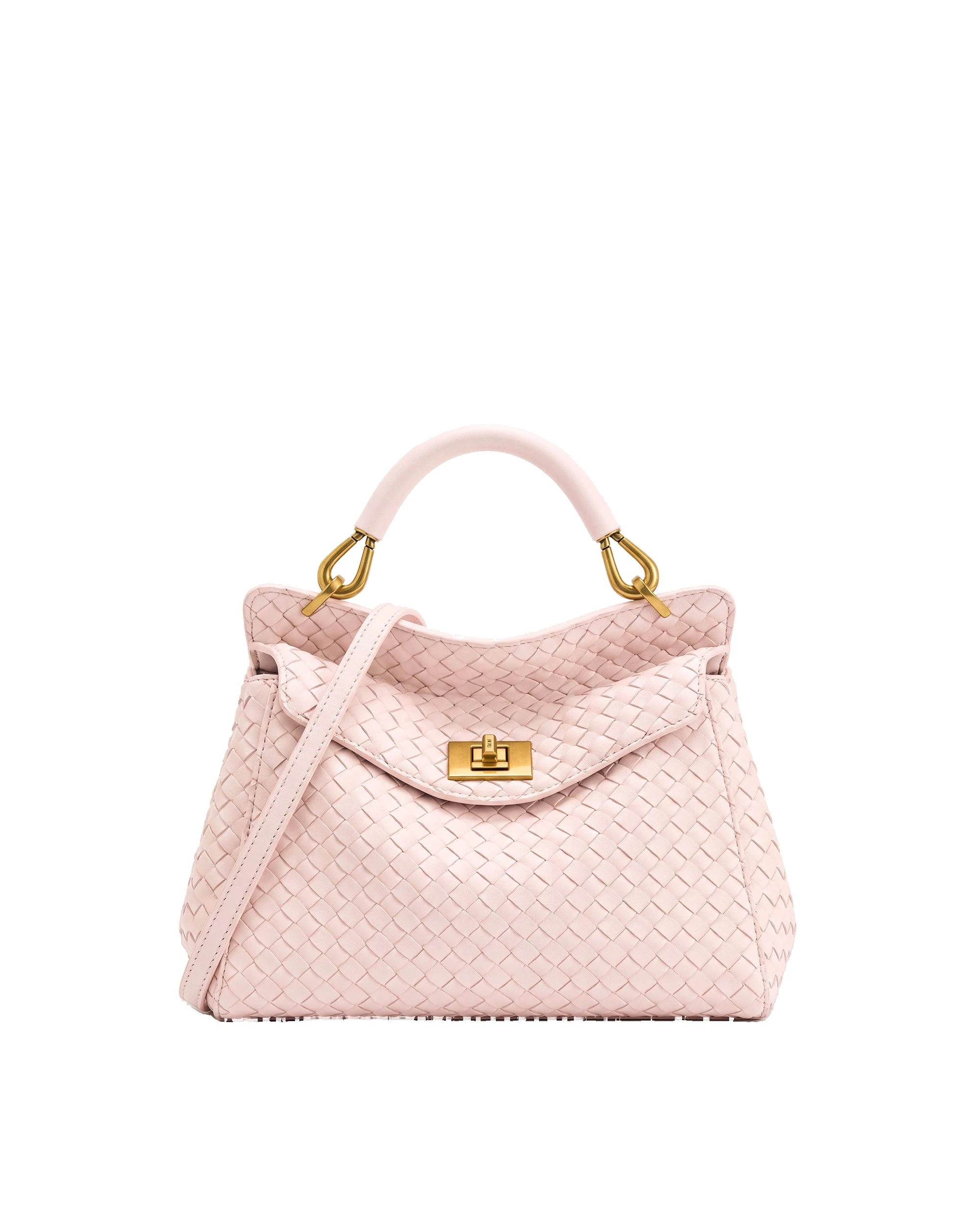 JW PEI Lucia Classic Woven Top Handle Bag in Pink | Totes & Top-Handle Bags | Luxury Shoes JW PEI Lucia Classic Woven Top Handle Bag in Pink