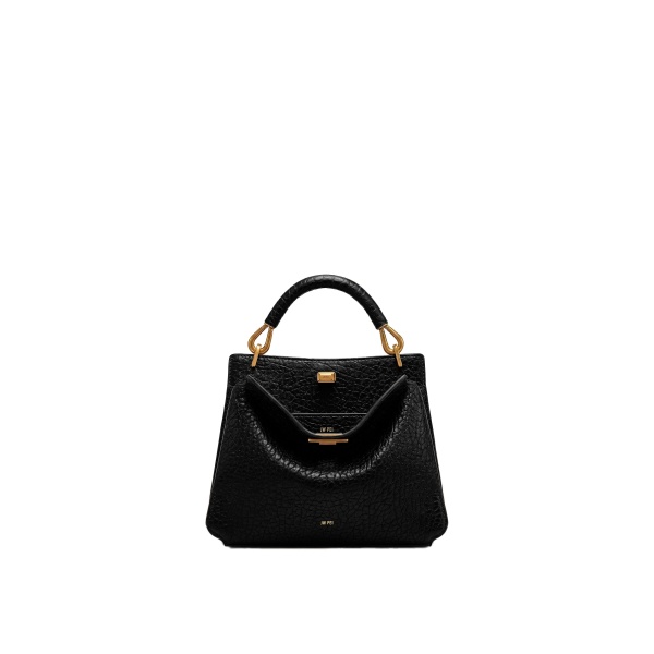 JW PEI Lucia Elephant-Effect Top Handle Bag in Black
