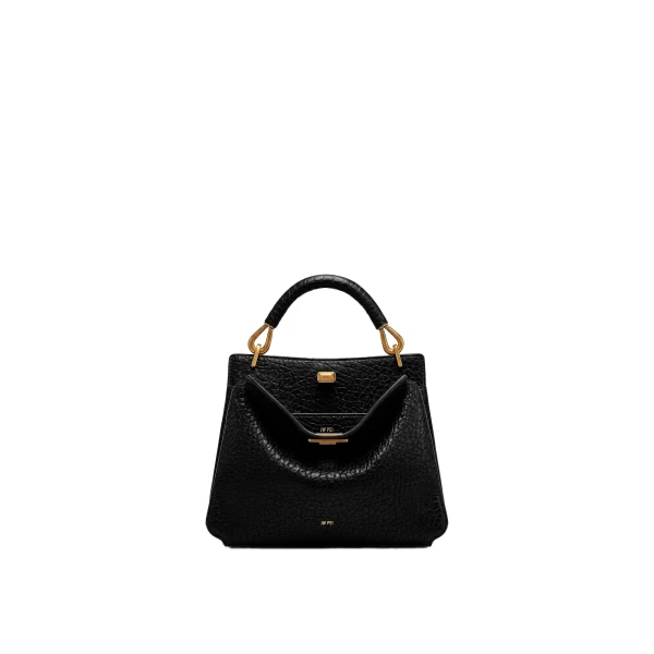 JW PEI Lucia Elephant-Effect Top Handle Bag in Black