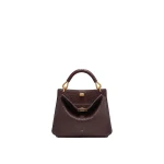 JW PEI Lucia Elephant-Effect Top Handle Bag in Dark Brown