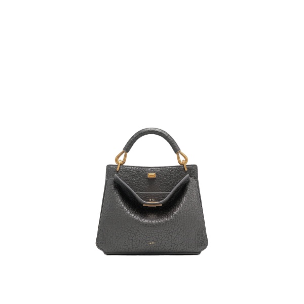 JW PEI Lucia Elephant-Effect Top Handle Bag in Slate Gray