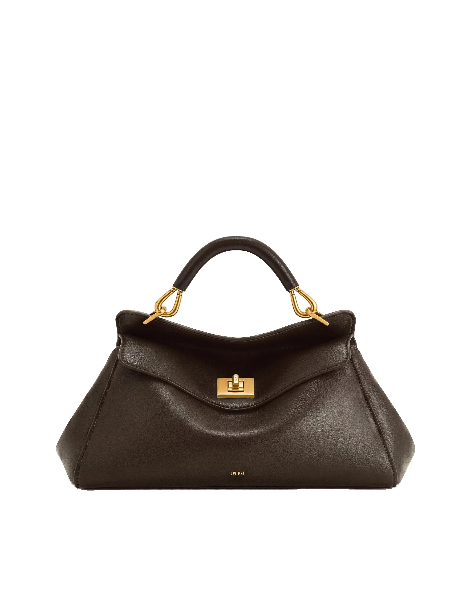 JW PEI Lucia Elongated Top Handle Bag in Dark Brown | Totes & Top-Handle Bags | Luxury Shoes JW PEI Lucia Elongated Top Handle Bag in Dark Brown