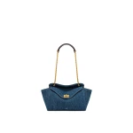 JW PEI Lucia Envelope Chain Shoulder Bag in Blue Denim