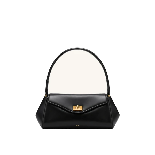 JW PEI Lucia Turn-Lock Flap Shoulder Bag in Black