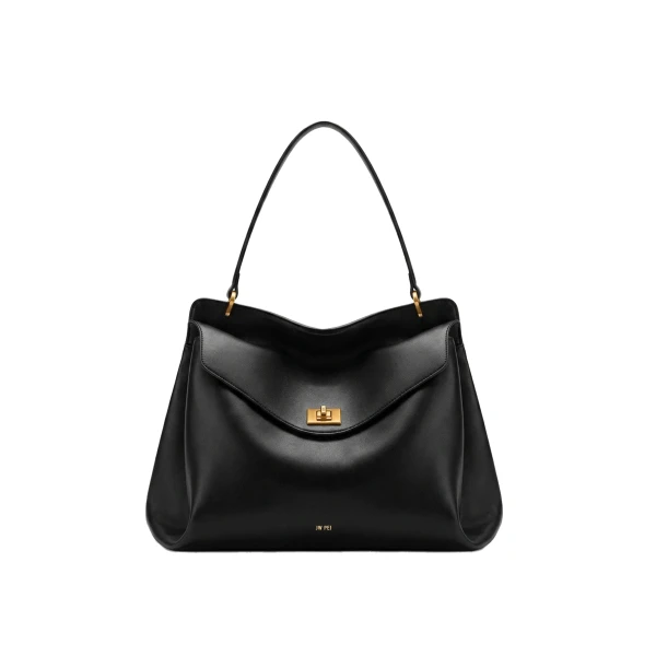 JW PEI Lucia Turn-Lock Shoulder Bag in Black