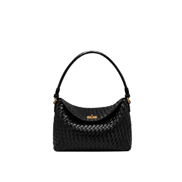 JW PEI Lucia Woven Hobo Bag in Black