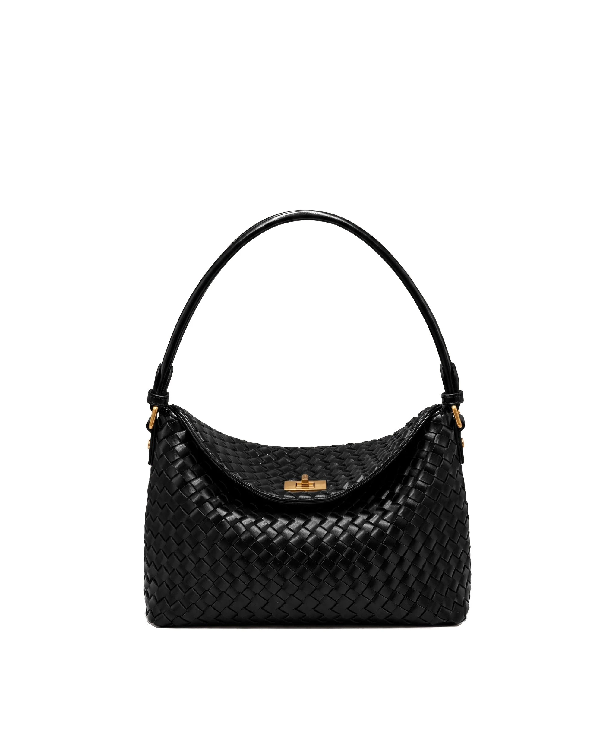 JW PEI Lucia Woven Hobo Bag in Black | Shoulder & Crossbody Bags | Luxury Shoes JW PEI Lucia Woven Hobo Bag in Black