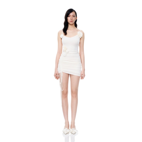 JW PEI Luciana 3D Floral Pleats Mini Dress