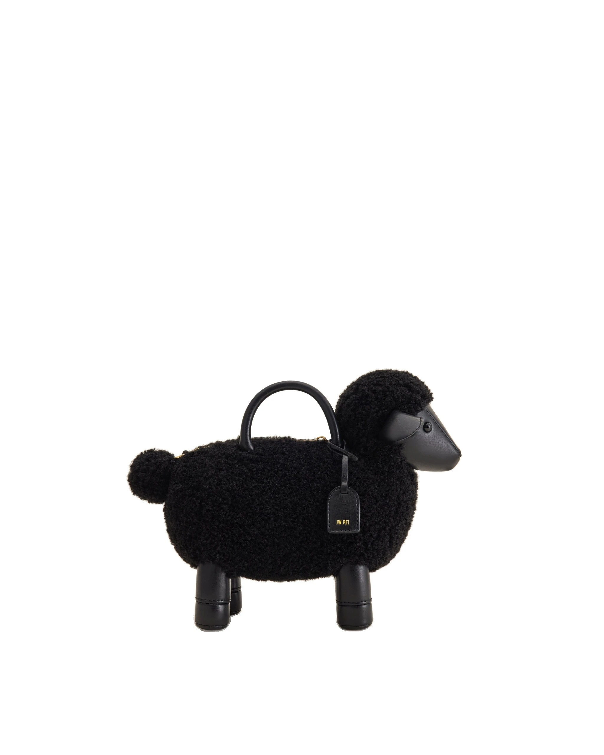 JW PEI Luna Sheep Top Handle Bag in Black | Totes & Top-Handle Bags | Luxury Shoes JW PEI Luna Sheep Top Handle Bag in Black