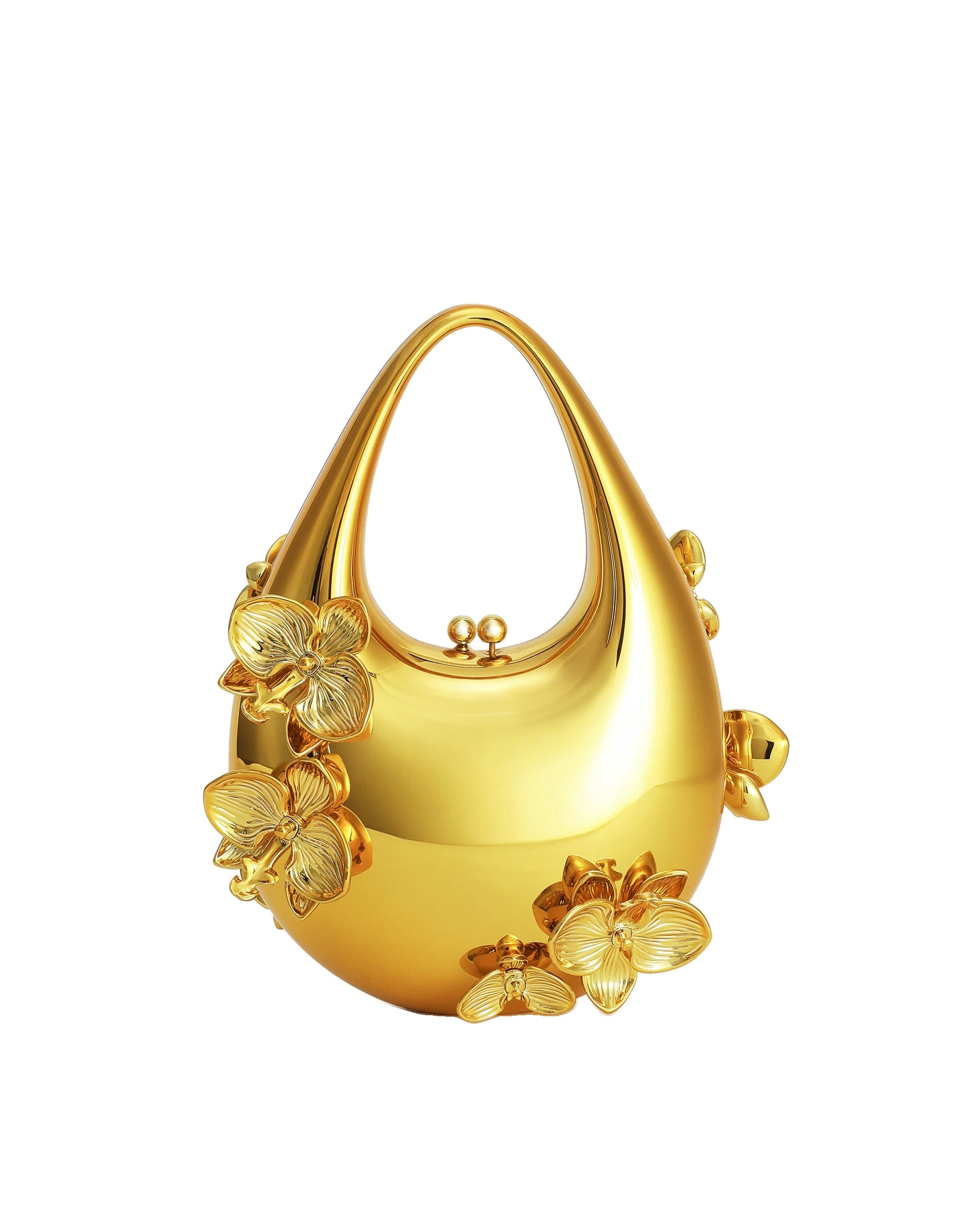 JW PEI Lydia Floral Embellished Handbag in Gold | Totes & Top-Handle Bags | Luxury Shoes JW PEI Lydia Floral Embellished Handbag in Gold