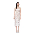 JW PEI Lysandra 3D Floral Embroidered Maxi Dress