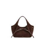JW PEI Mabel Faux Suede Soft Bow Tote Bag in Amber Brown