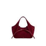 JW PEI Mabel Faux Suede Soft Bow Tote Bag in Burgundy