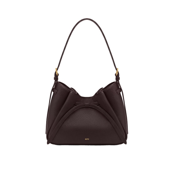 JW PEI Mabel Soft Bow Shoulder Bag in Dark Brown