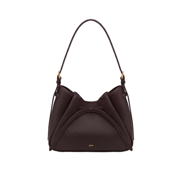 JW PEI Mabel Soft Bow Shoulder Bag in Dark Brown