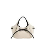 JW PEI Mabel Soft Bow Tote Bag in Black Canvas