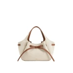JW PEI Mabel Soft Bow Tote Bag in Brown Canvas