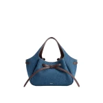 JW PEI Mabel Soft Bow Tote Bag in Dark Blue Denim