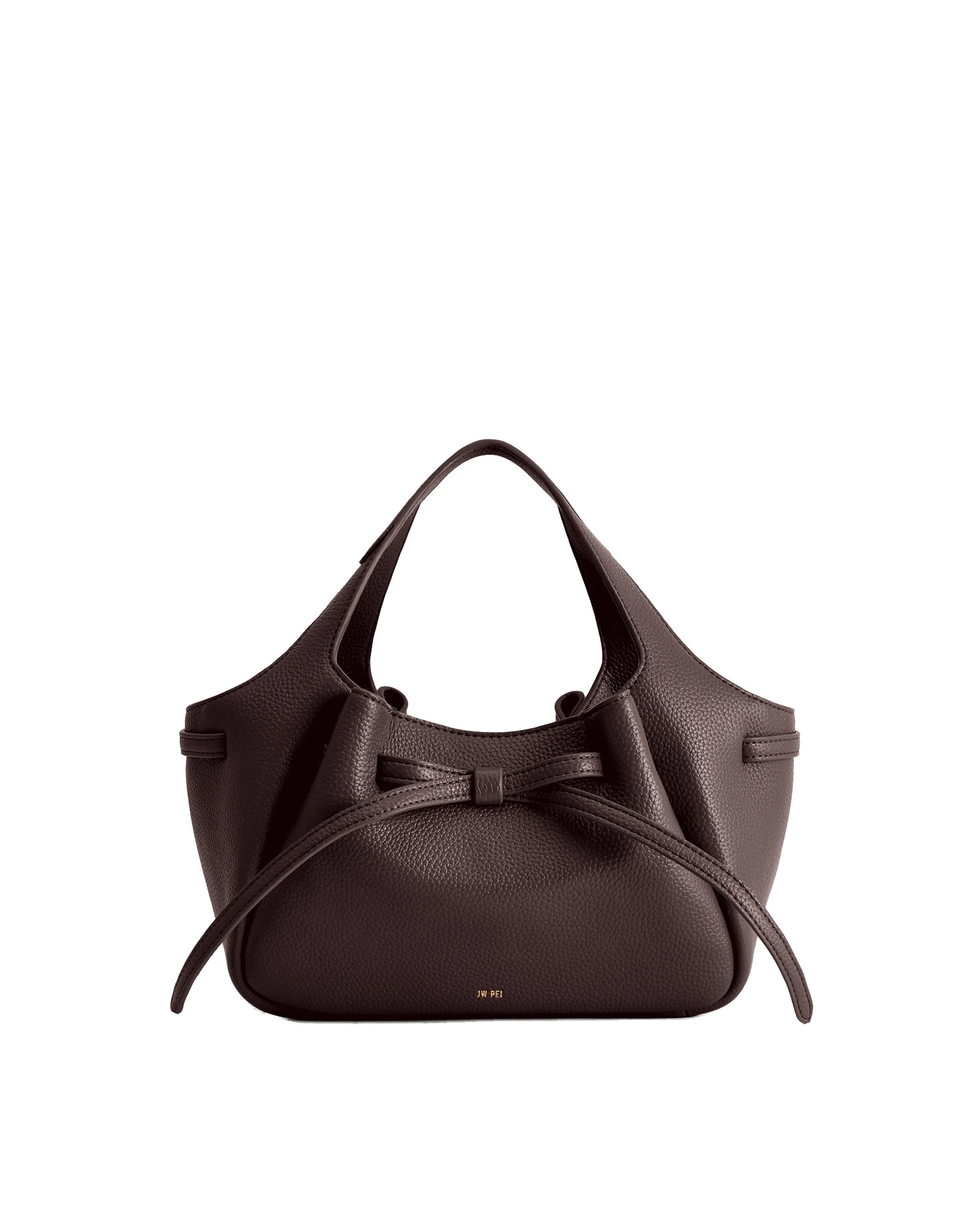 JW PEI Mabel Soft Bow Tote Bag in Dark Brown | Totes & Top-Handle Bags | Luxury Shoes JW PEI Mabel Soft Bow Tote Bag in Dark Brown