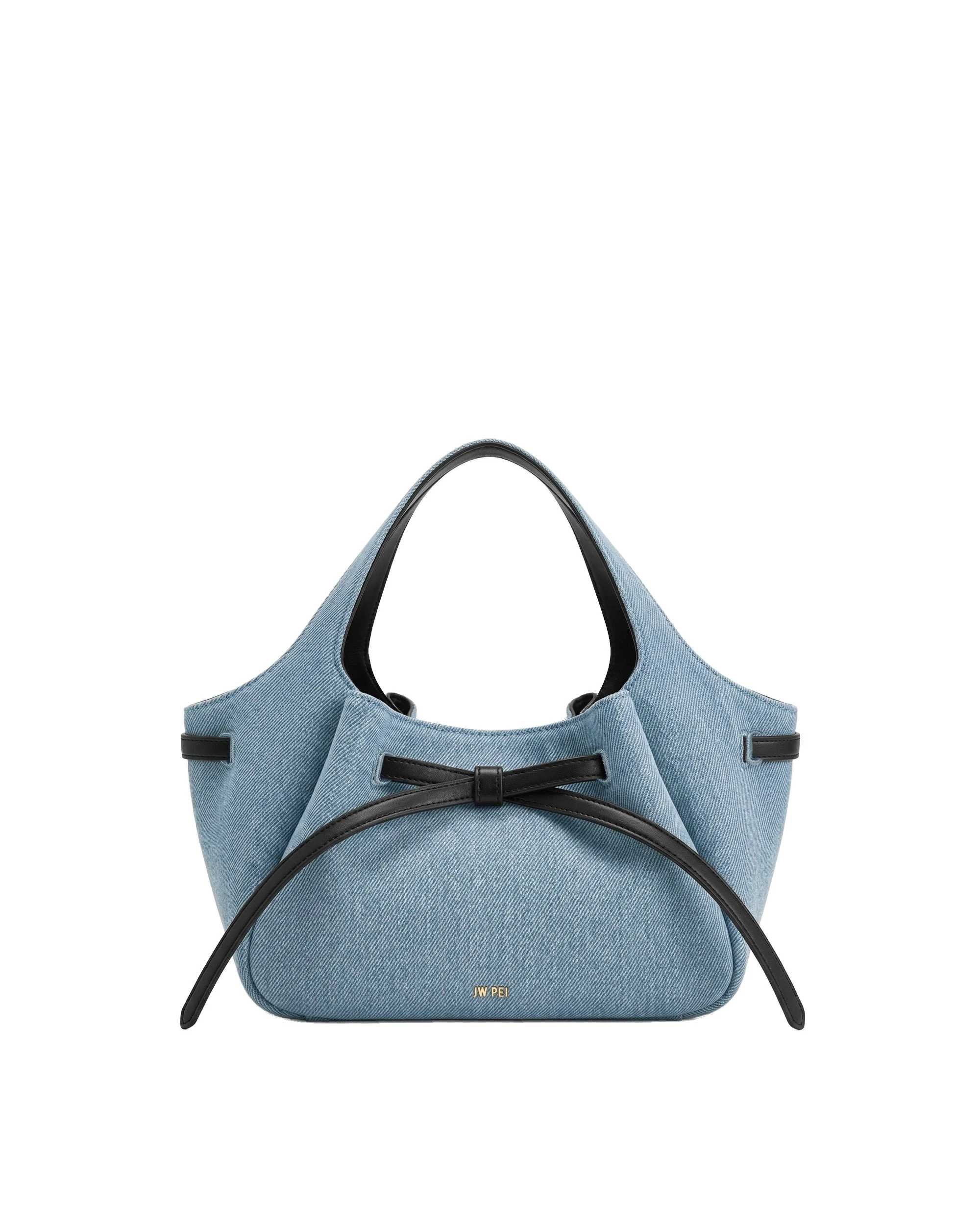 JW PEI Mabel Soft Bow Tote Bag in Light Blue Denim | Totes & Top-Handle Bags | Luxury Shoes JW PEI Mabel Soft Bow Tote Bag in Light Blue Denim