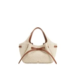JW PEI Mabel Soft Bow Tote Bag in Light Brown Canvas