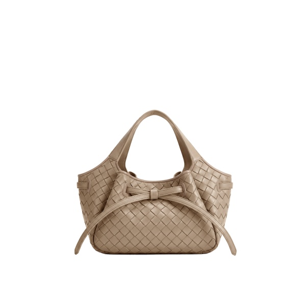 JW PEI Mabel Woven Soft Bow Tote Bag in Khaki