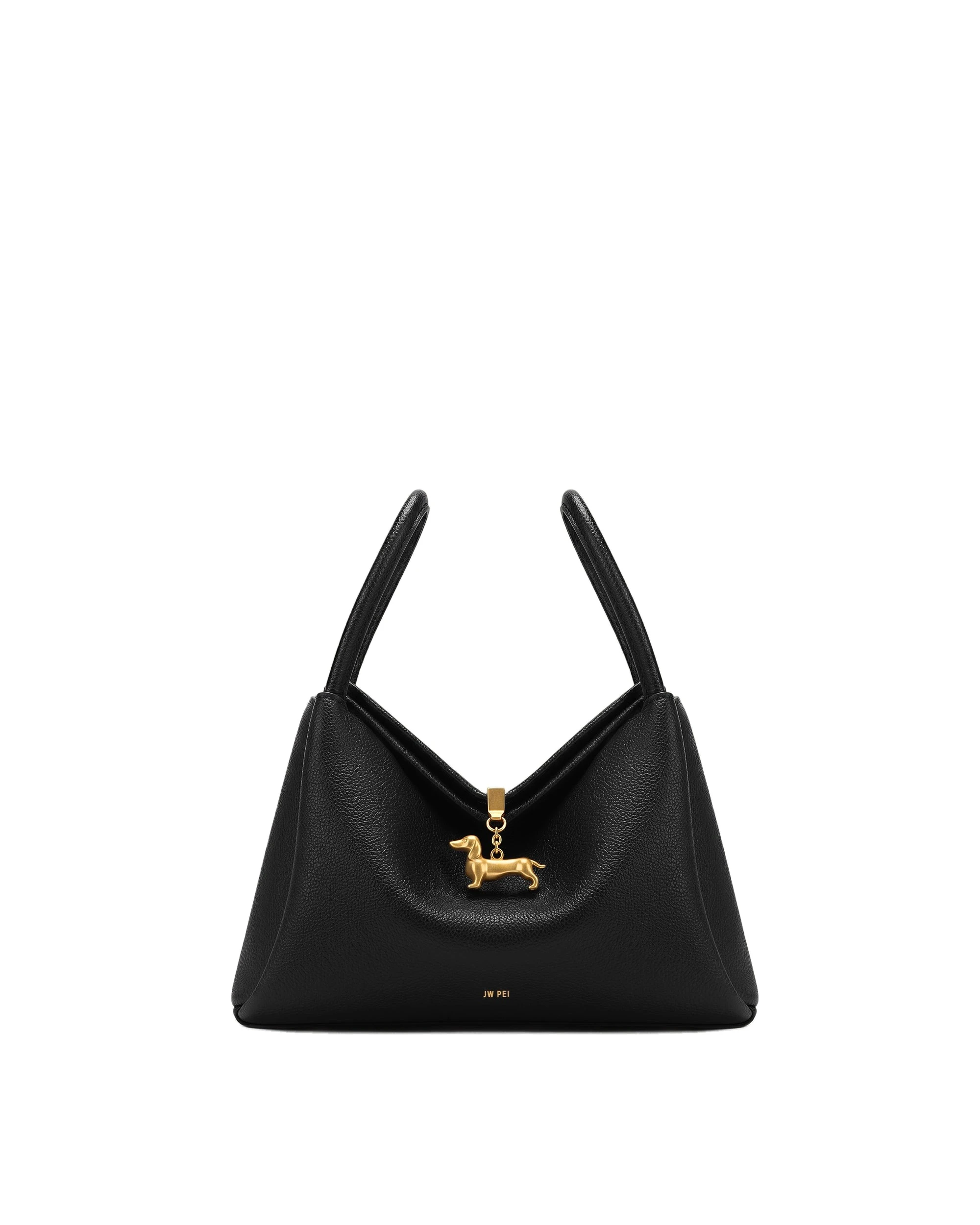 JW PEI Maelle Dachshund Charm Double Handle Bag in Black | Shoulder & Crossbody Bags | Luxury Shoes JW PEI Maelle Dachshund Charm Double Handle Bag in Black