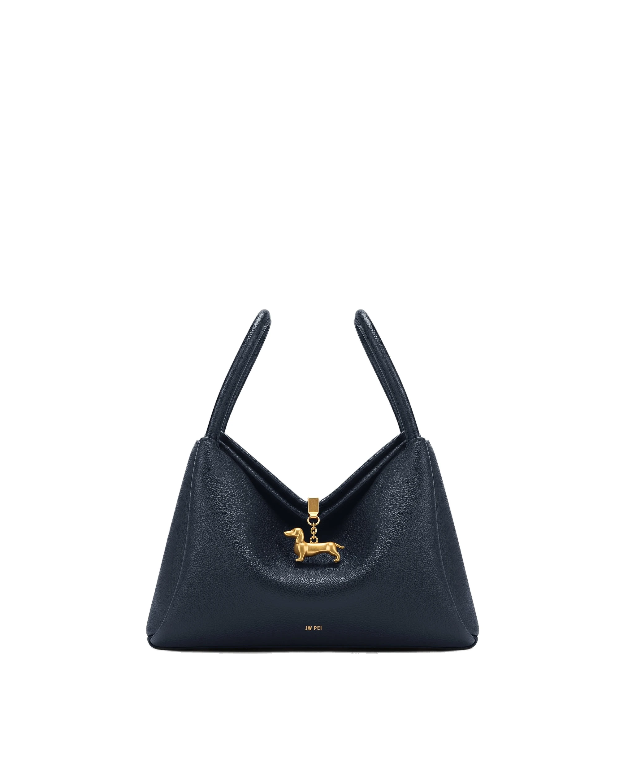 JW PEI Maelle Dachshund Charm Double Handle Bag in Dark Blue | Shoulder & Crossbody Bags | Luxury Shoes JW PEI Maelle Dachshund Charm Double Handle Bag in Dark Blue