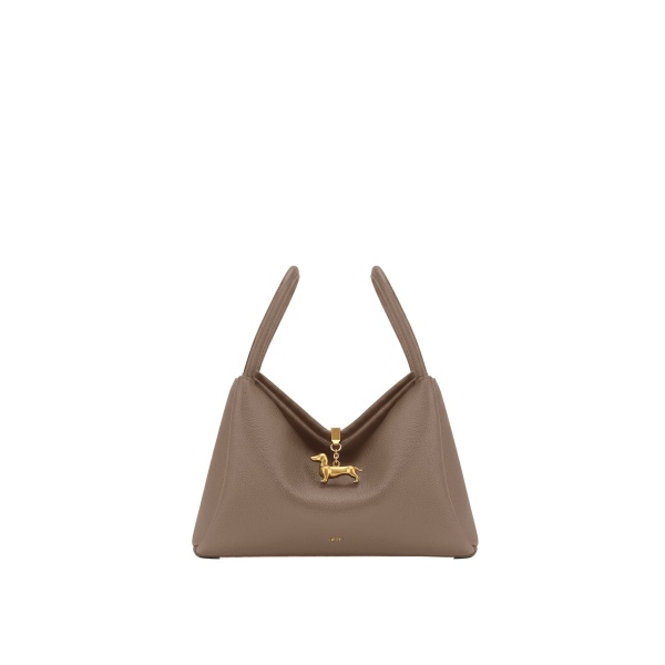 JW PEI Maelle Dachshund Charm Double Handle Bag in Dark Khaki