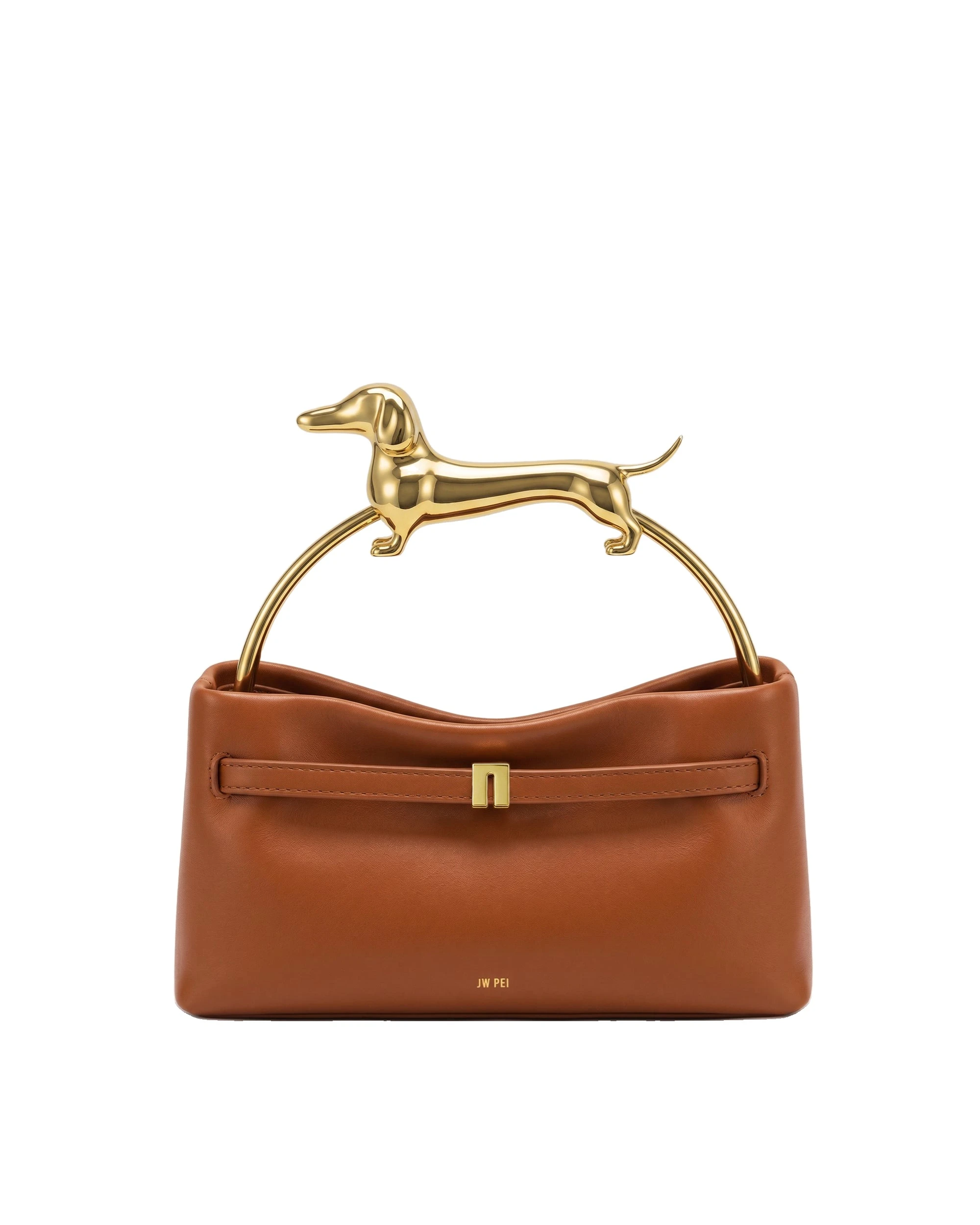 JW PEI Maeve Dachshund Handle Bag in Cognac | Shoulder & Crossbody Bags | Luxury Shoes JW PEI Maeve Dachshund Handle Bag in Cognac