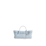JW PEI Maeve Dachshund Metal Charm Faux Suede Tote Bag in Blue