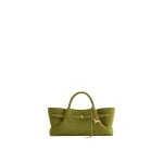 JW PEI Maeve Dachshund Metal Charm Faux Suede Tote Bag in Olive Green