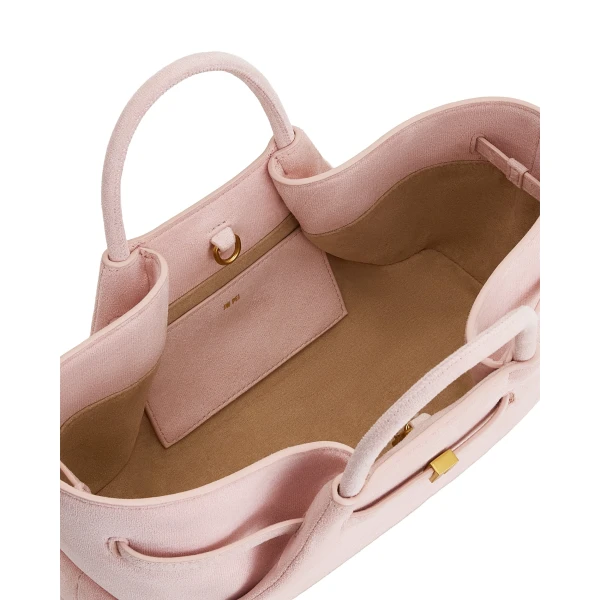 JW PEI Maeve Dachshund Metal Charm Faux Suede Tote Bag in Pink view six