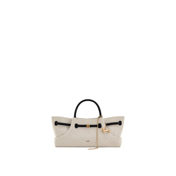 JW PEI Maeve Dachshund Metal Charm Tote Bag in Black Canvas