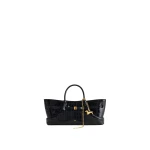 JW PEI Maeve Dachshund Metal Charm Tote Bag in Black Croc