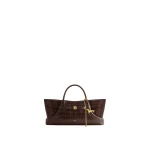 JW PEI Maeve Dachshund Metal Charm Tote Bag in Dark Brown Croc