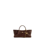JW PEI Maeve Dachshund Metal Charm Tote Bag in Dark Brown