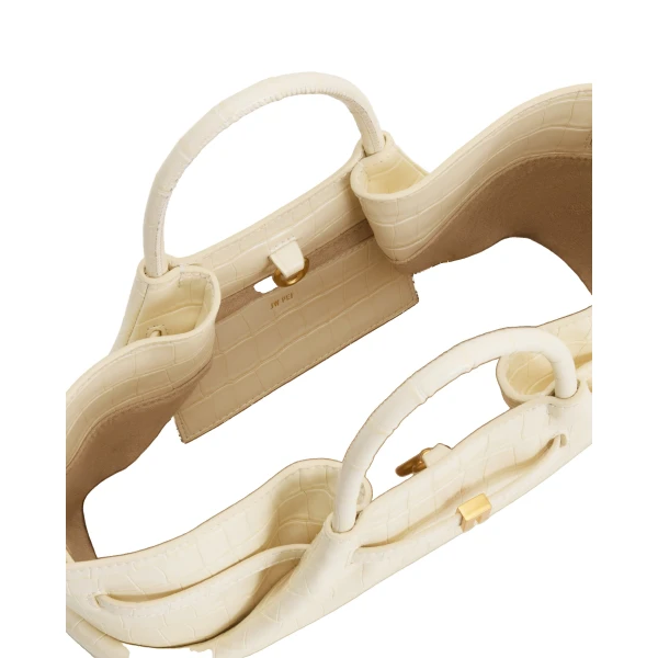 JW PEI Maeve Dachshund Metal Charm Tote Bag in Ivory Croc view six