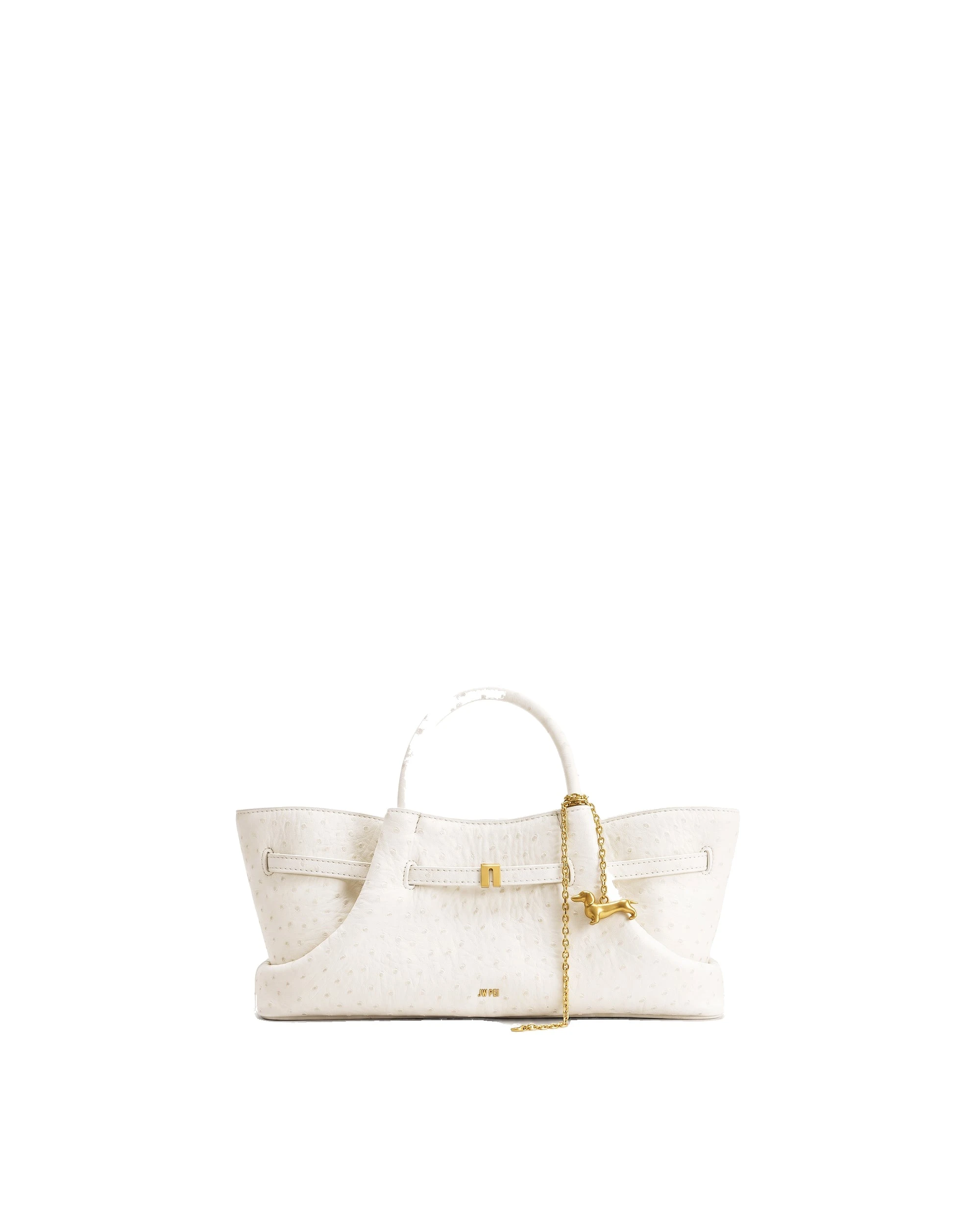 JW PEI Maeve Dachshund Metal Charm Tote Bag in White | Totes & Top-Handle Bags | Luxury Shoes JW PEI Maeve Dachshund Metal Charm Tote Bag in White