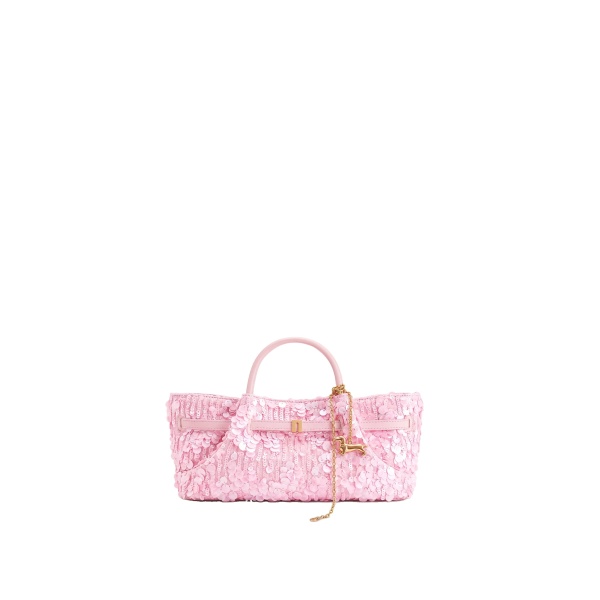 JW PEI Maeve Sequin Dachshund Metal Charm Tote Bag in Pink