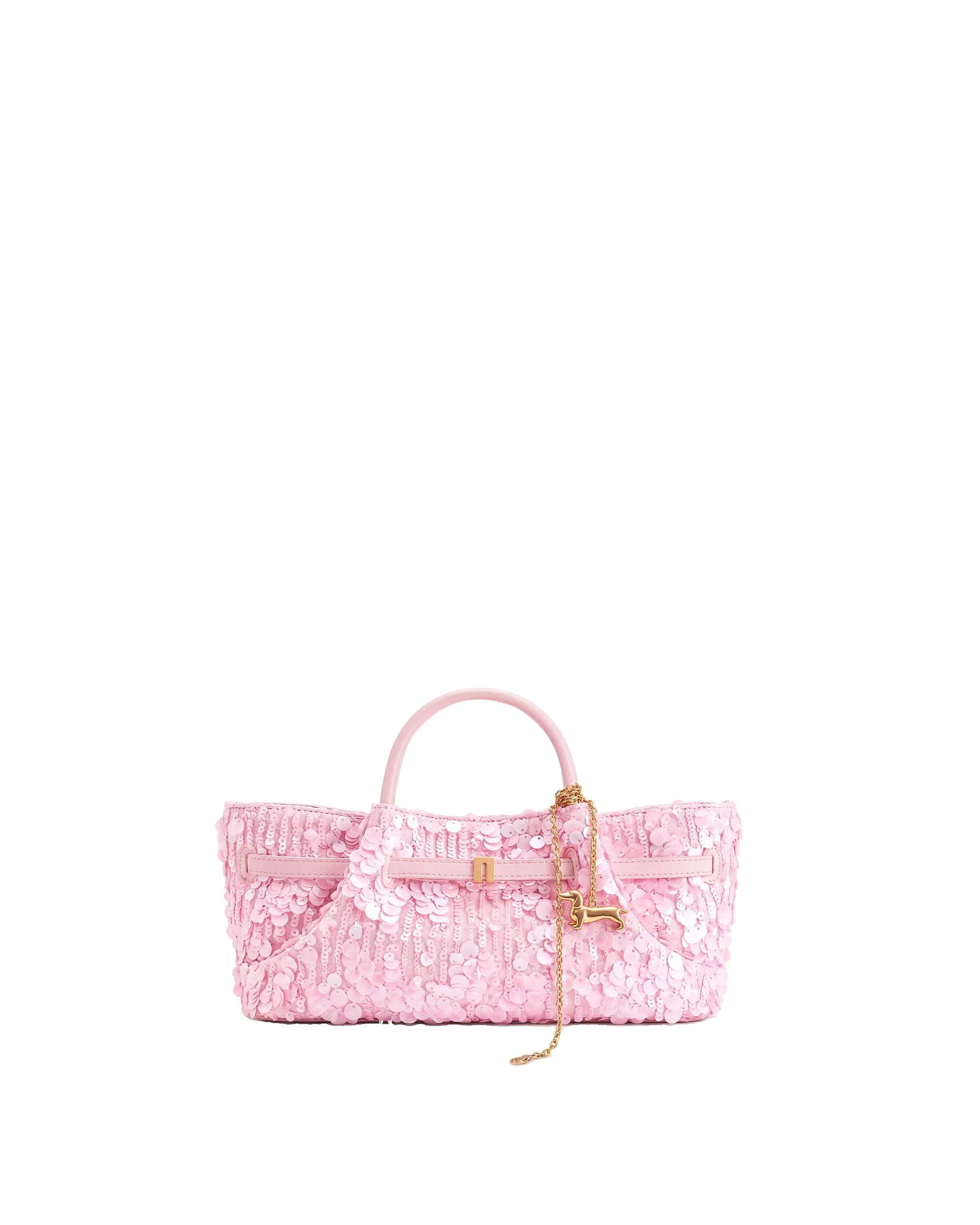 JW PEI Maeve Sequin Dachshund Metal Charm Tote Bag in Pink | Totes & Top-Handle Bags | Luxury Shoes JW PEI Maeve Sequin Dachshund Metal Charm Tote Bag in Pink