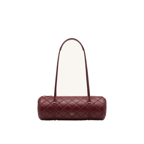 JW PEI Marcella Quilted Cylinder Shoulder Bag in Burgundy